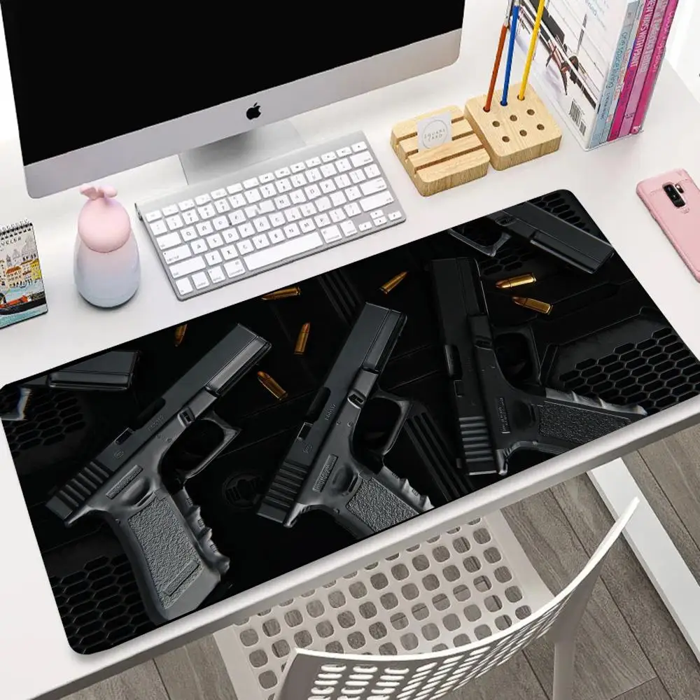 

Super cool pistol mousepad Gaming XXL Anti-Slip MousePads PC Gaming Accessories Desk Endless Gamer Office Accessories
