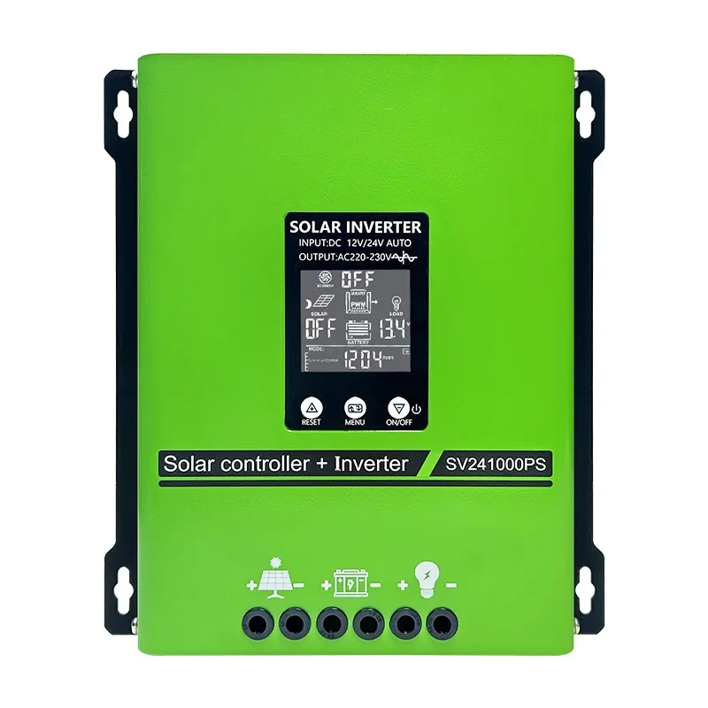 1000W Pure Sine Wave Off Grid Solar Inverter 12V 24V Integrated PWM PV Charge Controller for Home Power System