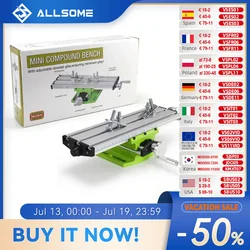 ALLSOME Mini Precision Milling Machine Worktable Multifunction Drill Vise Fixture Working Table Cross Slide Table