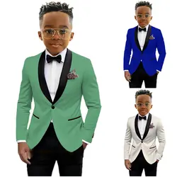 Suit For Boy Blazer Pant Sets 2 Piece Child Slim Fit Wedding Suit Set Formal Wear Birthday Stage Performance Costumes 2-16 Years