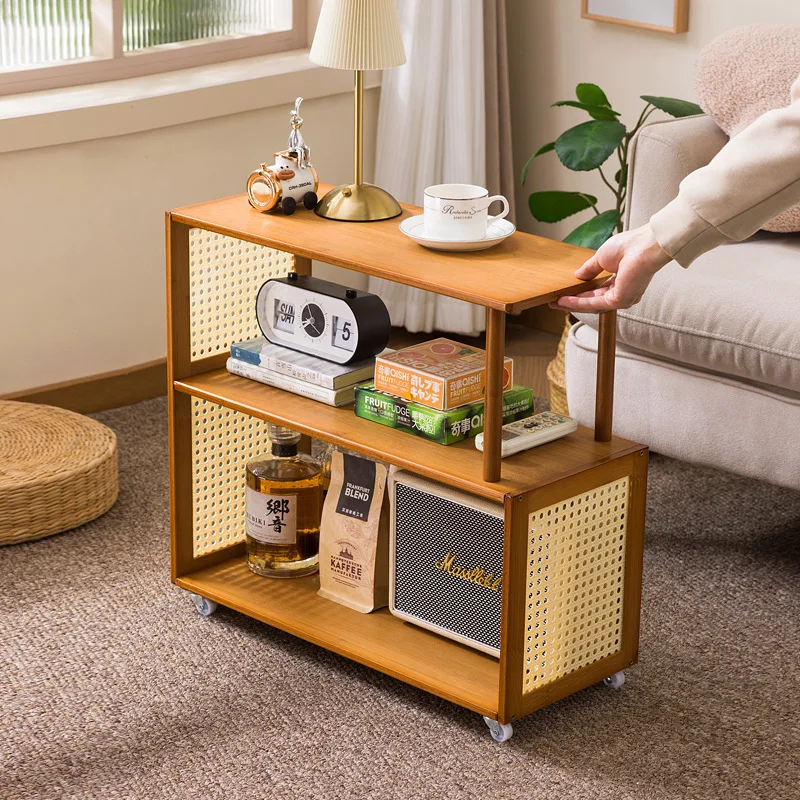 

Кофейный столик в винтажном стиле, передвижная полка для хранения, приставной столик к дивану, передвижная полка на колесиках, тележка, кофейный столик для гостиной