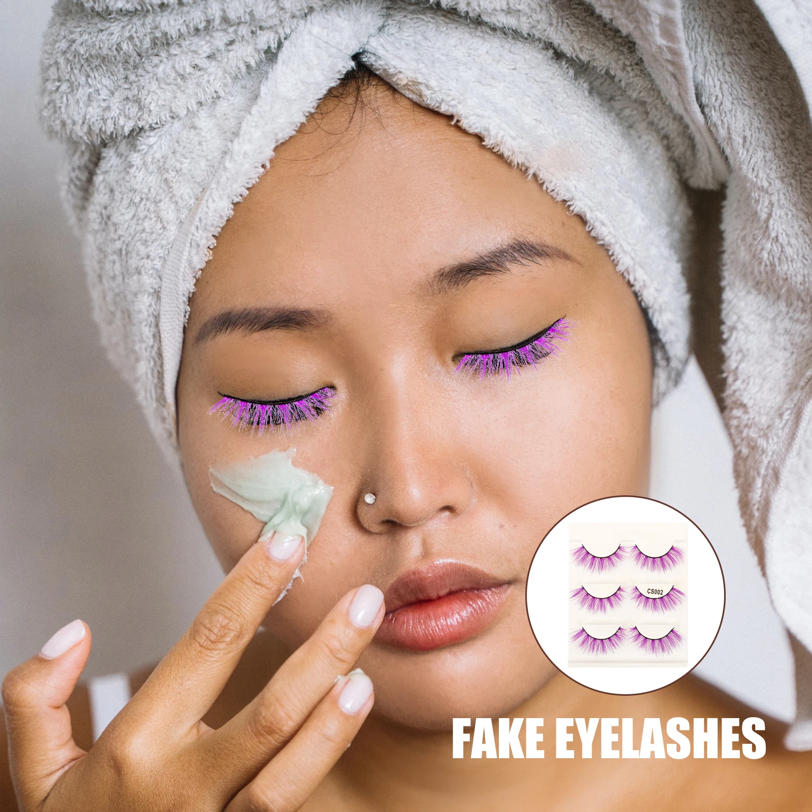 

Multi-Color Fake Eyelashes 3D Art Dense Makeup Extensions Halloween Festival Eye Decoration For Women Cs-002