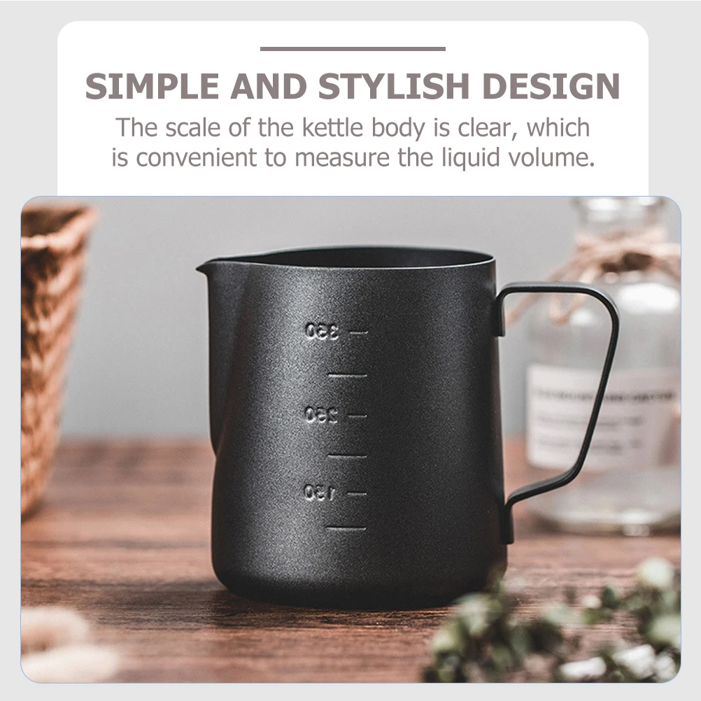 

Durable Stainless Steel Milk Frothing Pitcher Coffee Steaming Jug Engraved Scale for Latte Espresso Frother Cup