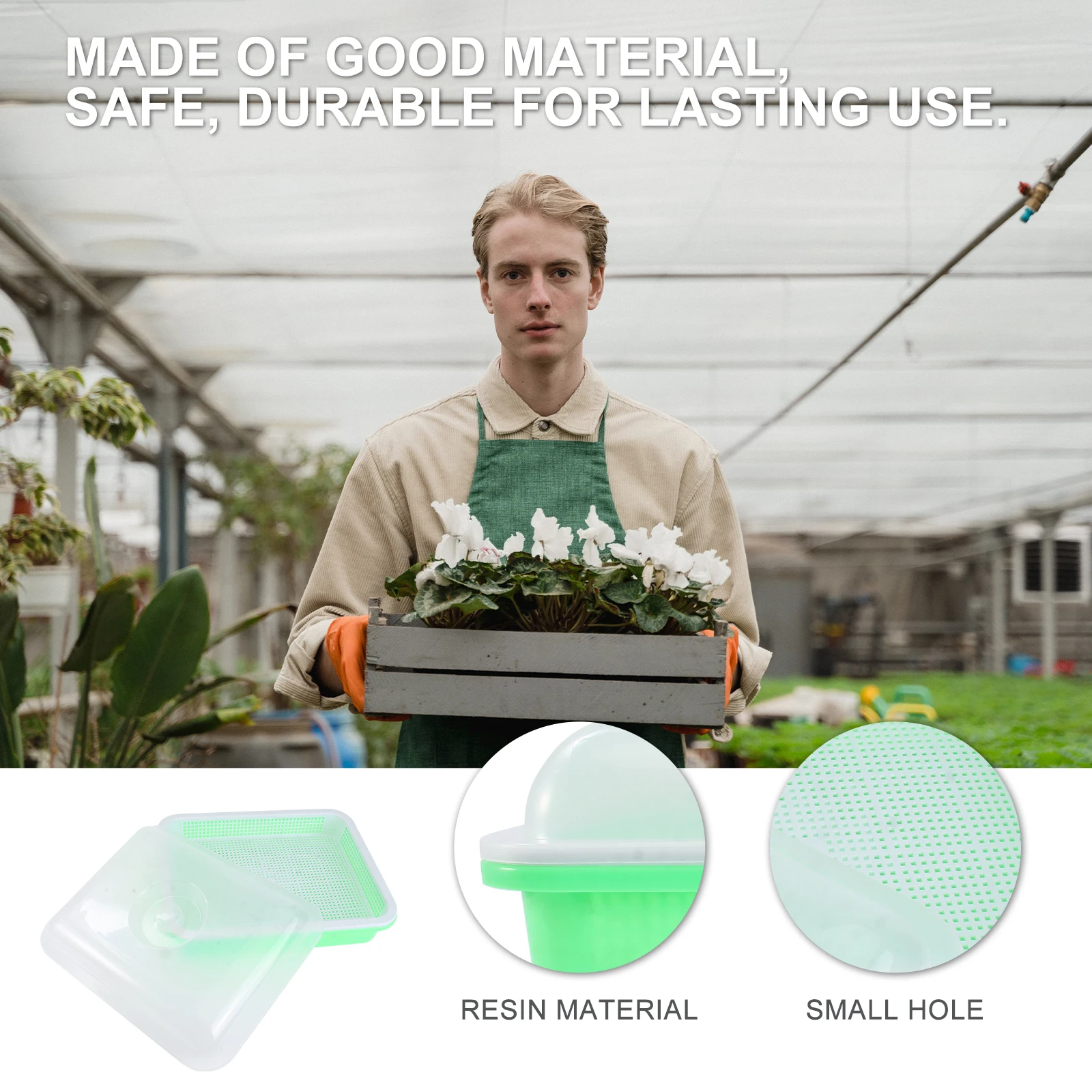 

Seedling Tray with Cover Germination Gardening Trays Nursery Lid Vegetables Growing Cultivation Planting Pot Starter