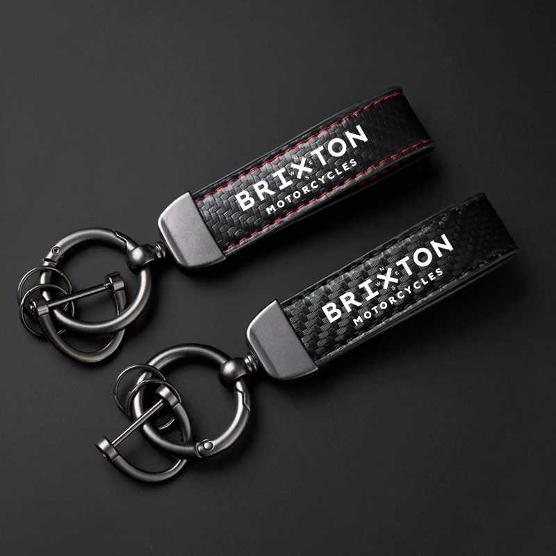 For BRIXTON Cromwell 1200 125 250 Crossfire Felsberg Stor Sunray Motorcycle High-Grade Leather Keychain Holder Keyring
