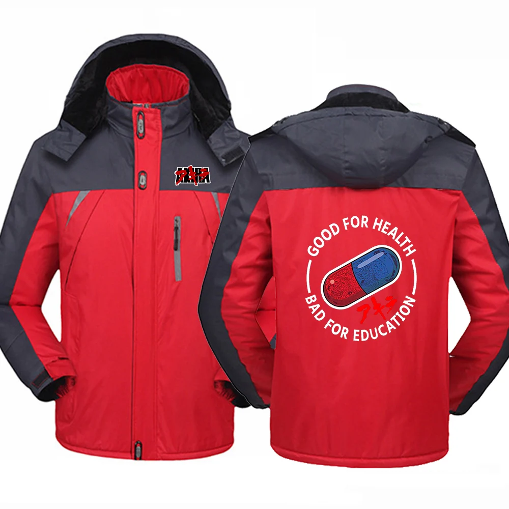 2025 Men's Japanese Anime Akira Logo Print Autumn And Winter Daily Commute Cold Protection Cotton-Padded Jacket Coat