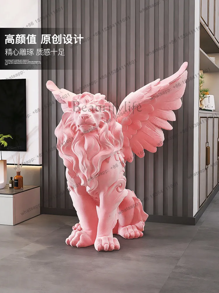 

Nordic lion living room floor-to-ceiling ornament lobby exhibition hall entrance sculpture office decoration