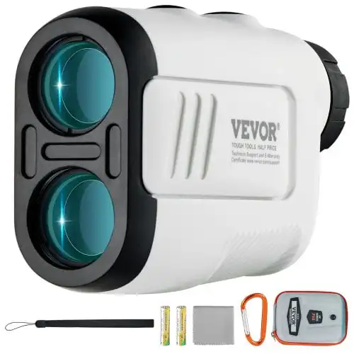 

Golf Rangefinder, 650 Yards Laser Golfing Hunting Range Finder, 6X Magnification Distance Measuring, Golfing Accessory