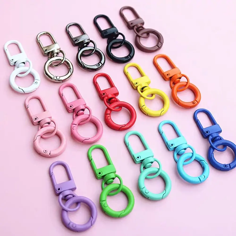 Candy Color Spring Clasp for Keyring Snap Lobster Clasp Hooks DIY Jewelry Buckle Connector Carabiner Keychain Clips