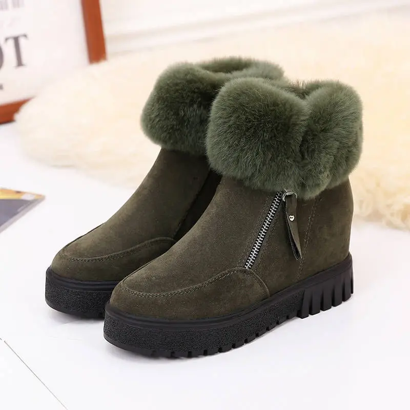 

Add velvet thick bottom to increase short snow boots Mao Mao short boots women's winter new cotton shoes Nice women boots