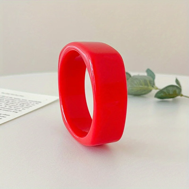 أساور راتنج كلاسيكية للنساء، مجوهرات ذراع مربعة الشكل عصرية وشخصية، إكسسوار شعبي للسيدات بتصميم أنيق وحديث #2