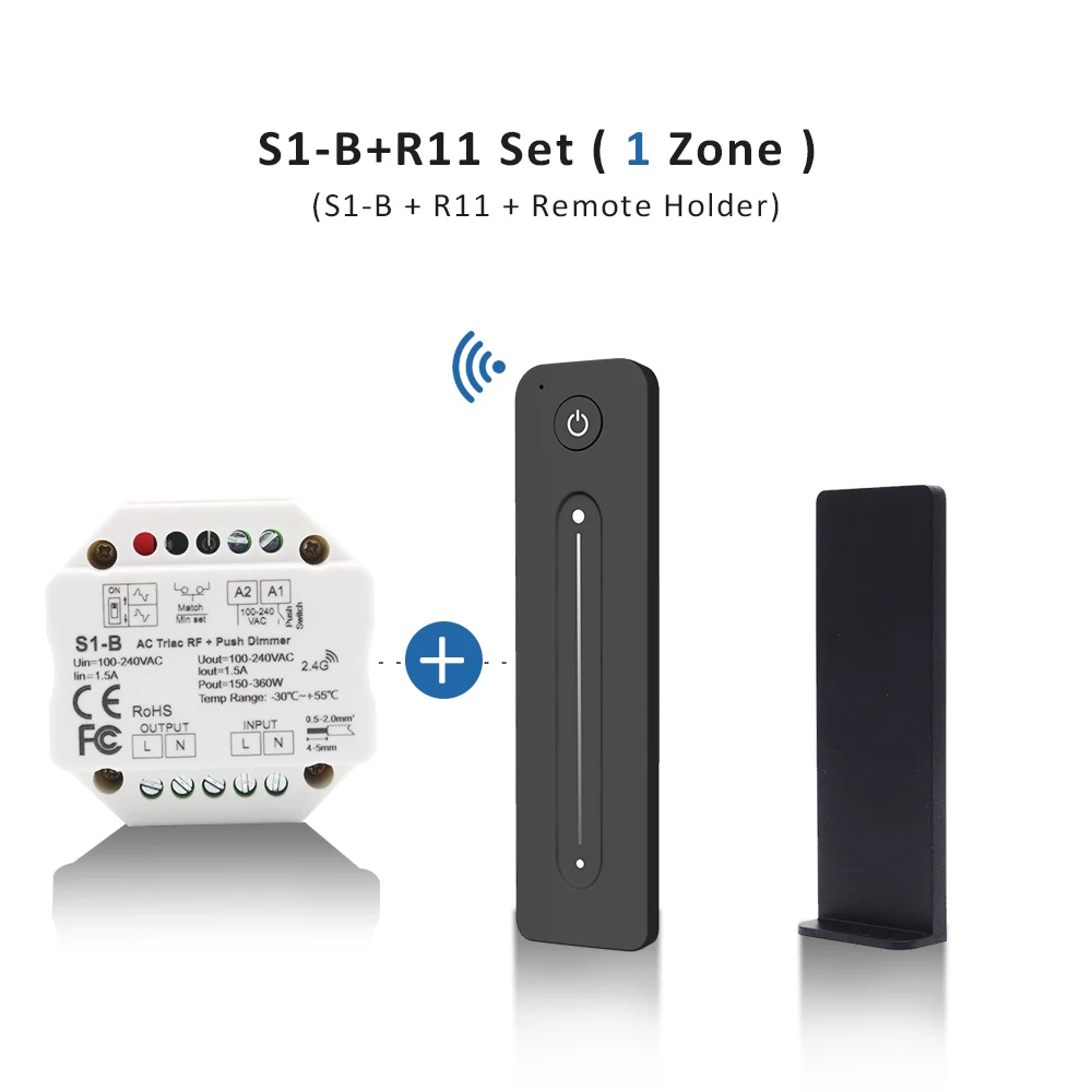 MJJC S1-B Ściemniacz LED 220V 2.4G R11 RF Bezprzewodowy zdalny ściemniacz triakowy AC 230V Przełącznik ściemniacza do żarówki LED