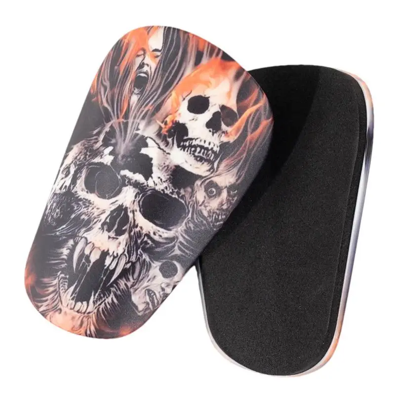 Leg Protector Football Skull And Flame Design Training Shin Guards Halloween Sportswear Accessory Breathable Shin Guard Shock