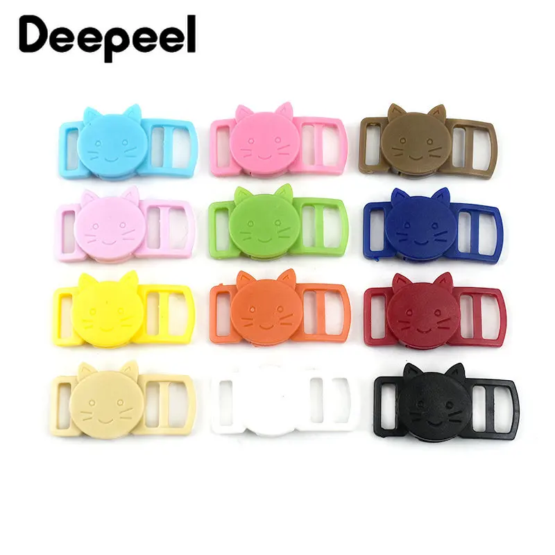 

50/100Pcs 10mm Plastic Quick Release Buckle Safty Belt Breakaway Cat Adjust Clasp Bags Strap Dog Collar Webbing DIY Accessories