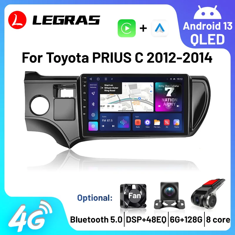 

2 Din Car Radio 4G Android Wireless Carplay Multimedia Stereo Player GPS Navigation Autoradio For Toyota PRIUS C 2012 2013 2014