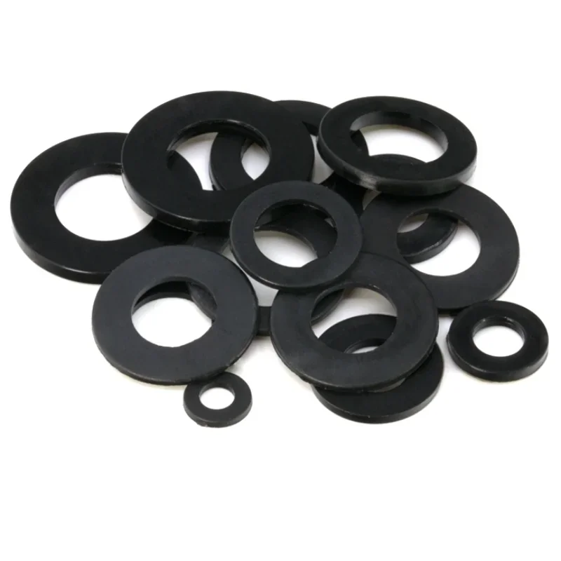 Black Plastic Nylon Flat Washer Plane Spacer M2 M2.5 M3 M4 Insulation Gasket Ring For Screw 0.5~2mm