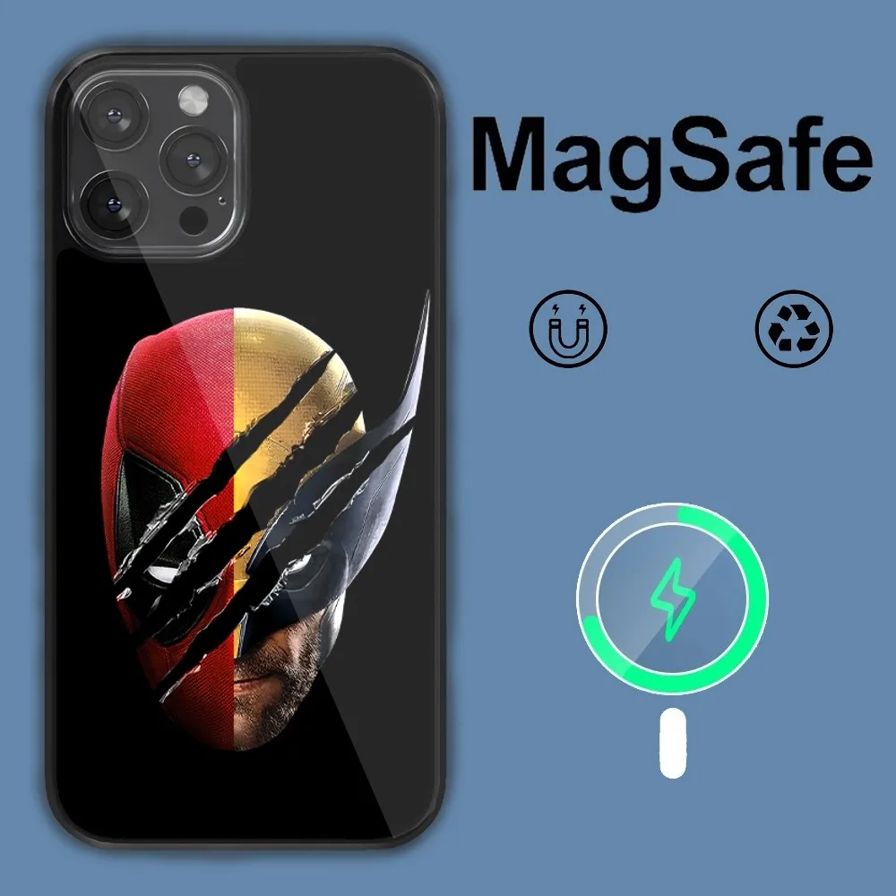 BEAST KINGDOM Deadpool & Wolverine Phone Case For iPhone 14 13 12 11 15 Pro Max Plus Magsafe Magnetic Cover