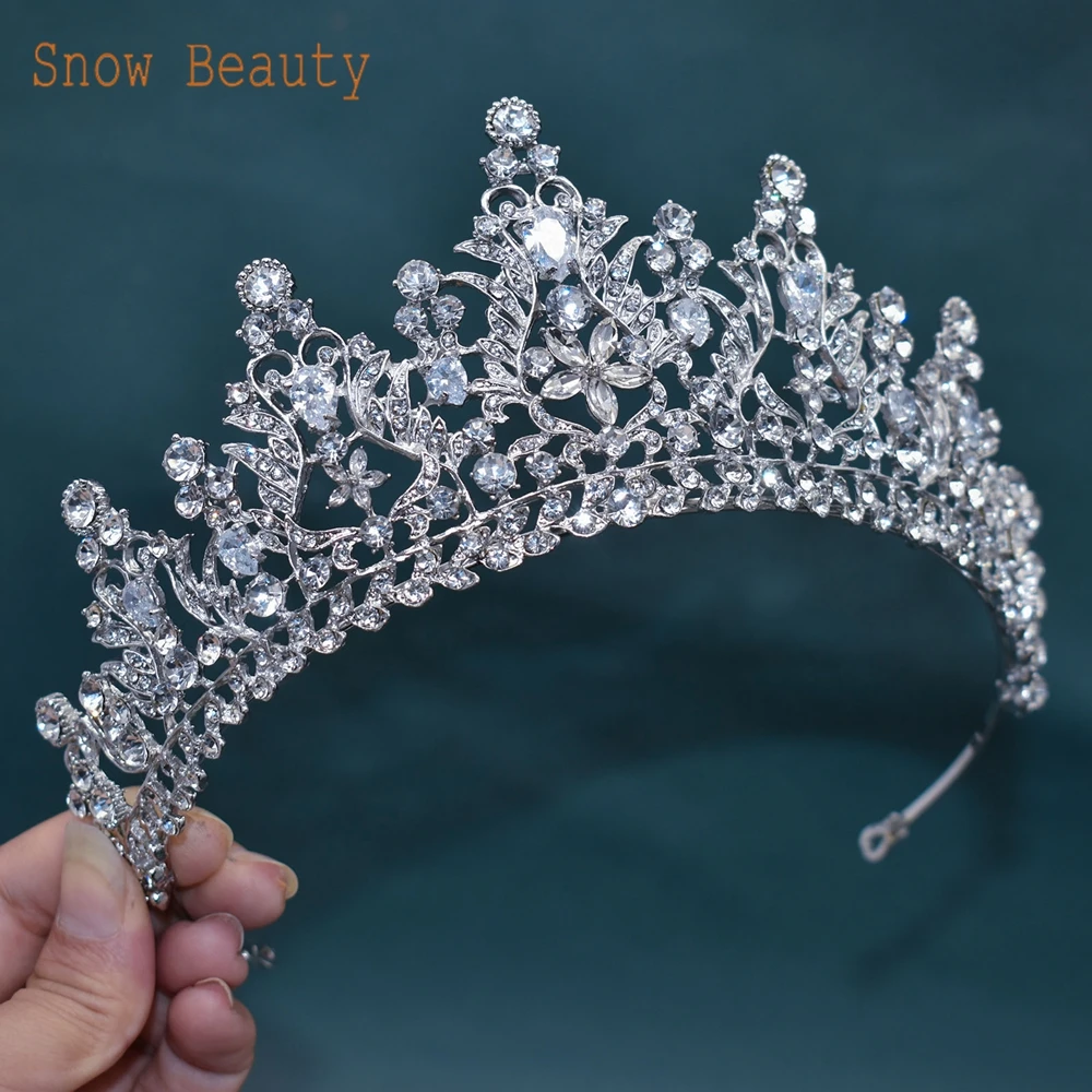 

A150 Zircon Queen Crown Rhinestone Wedding Tiaras and Crowns Costume Hair Accessories Princess Diadem Crystal Women Headwear