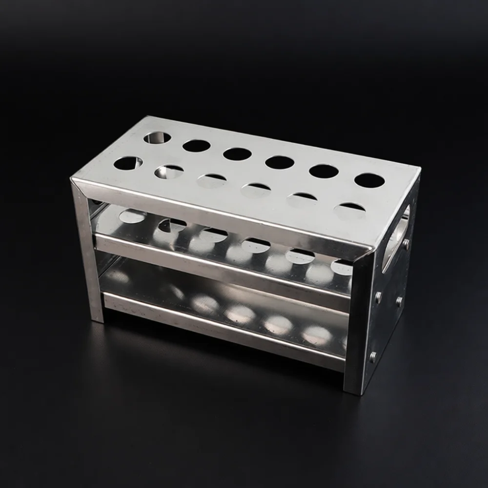 Corrosion Resistant Metal Tube Rack Laboratory Stand Chemistry Science Education Tool 12 32 Slot Organizer Supplies