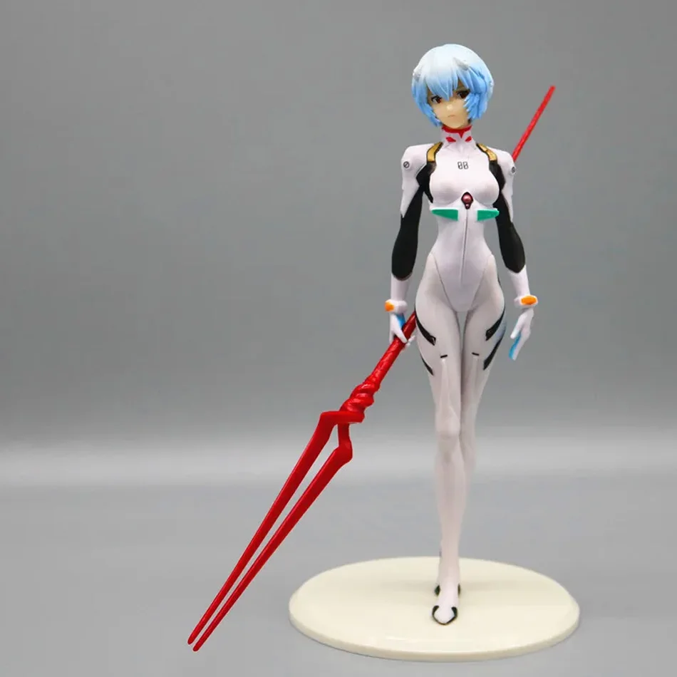 23cm Rei Ayanami Actionfigur mit Longinus-Speer EVA Neon Genesis Evangelion Anime Sammlerstück Modell Spielzeug Geschenk für Fans