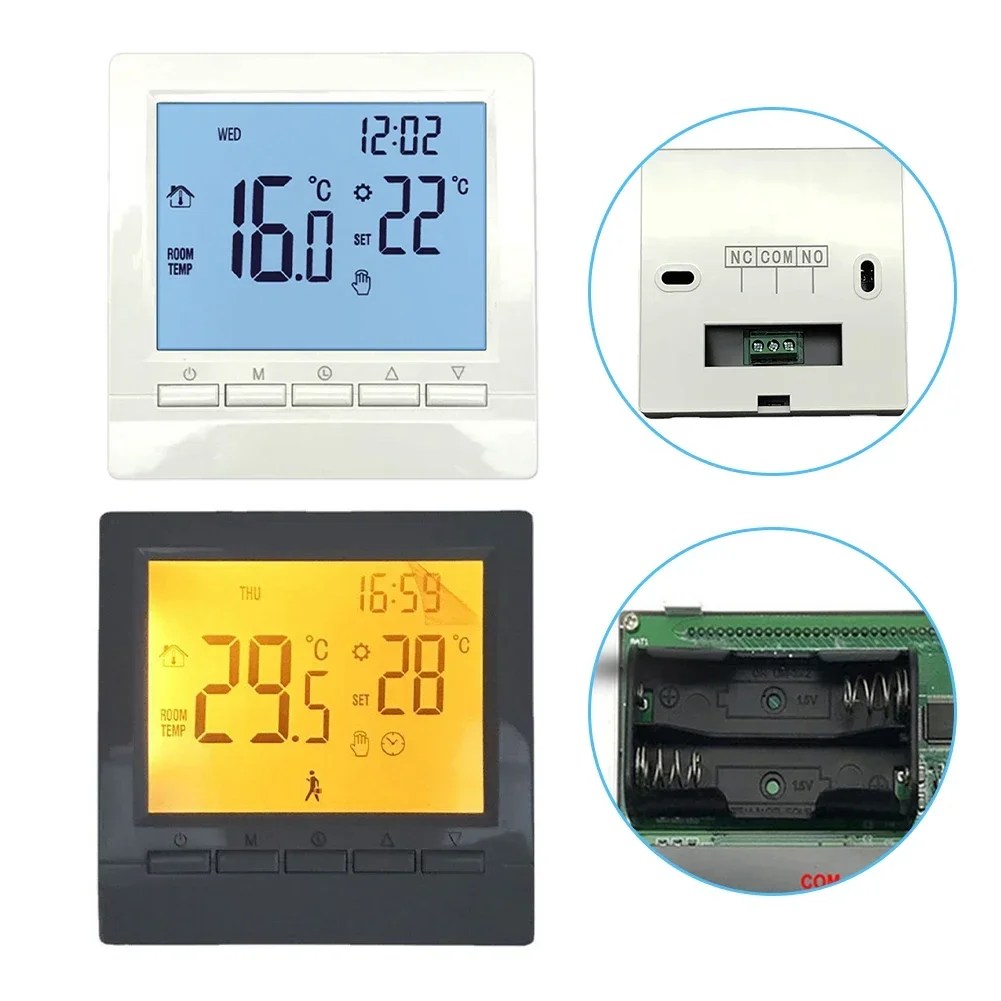 

Intelligent Room Thermostat Digital Room Temperature Controller LCD Room Heating Floor Heating Controller Plastic Housing