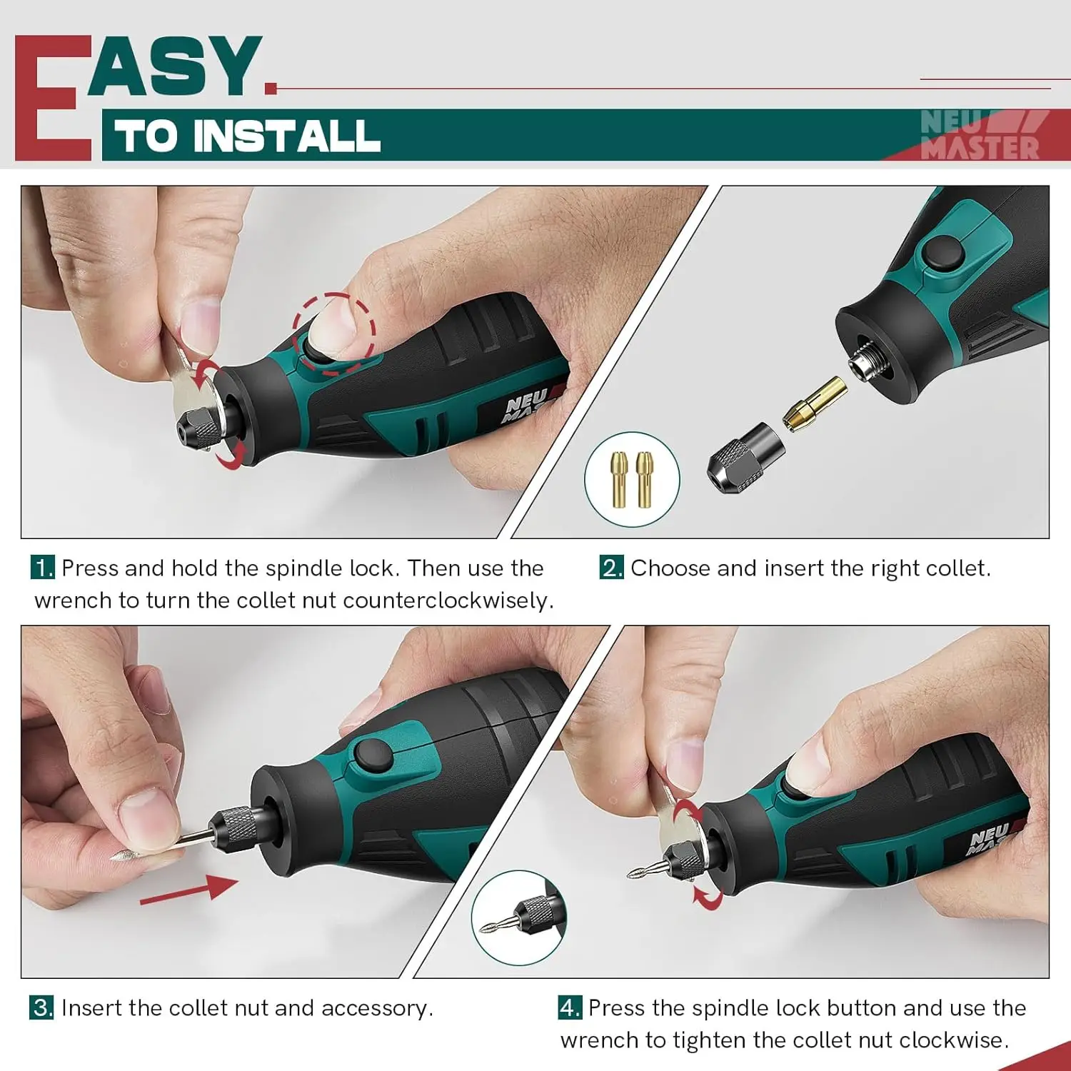 180 W Drehwerkzeugsatz mit 160 Zubehörteilen, 6 Geschwindigkeiten, 10.000–35000 U/min für Heimwerkerarbeiten