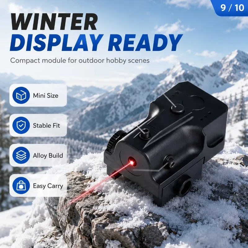 Compact Rail‑Mount Hobby Decorative Module, Secure Lock‑Up Red‑Beam Unit for DIY Hobby‑Model Decoration