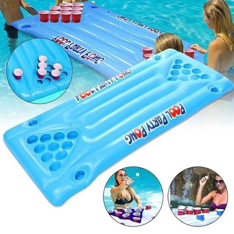 Water Mat Inflatable Pool Float Row Table for Pool Party/Game Travel/Swim Thicken Foldable for Family/Friend Supplies