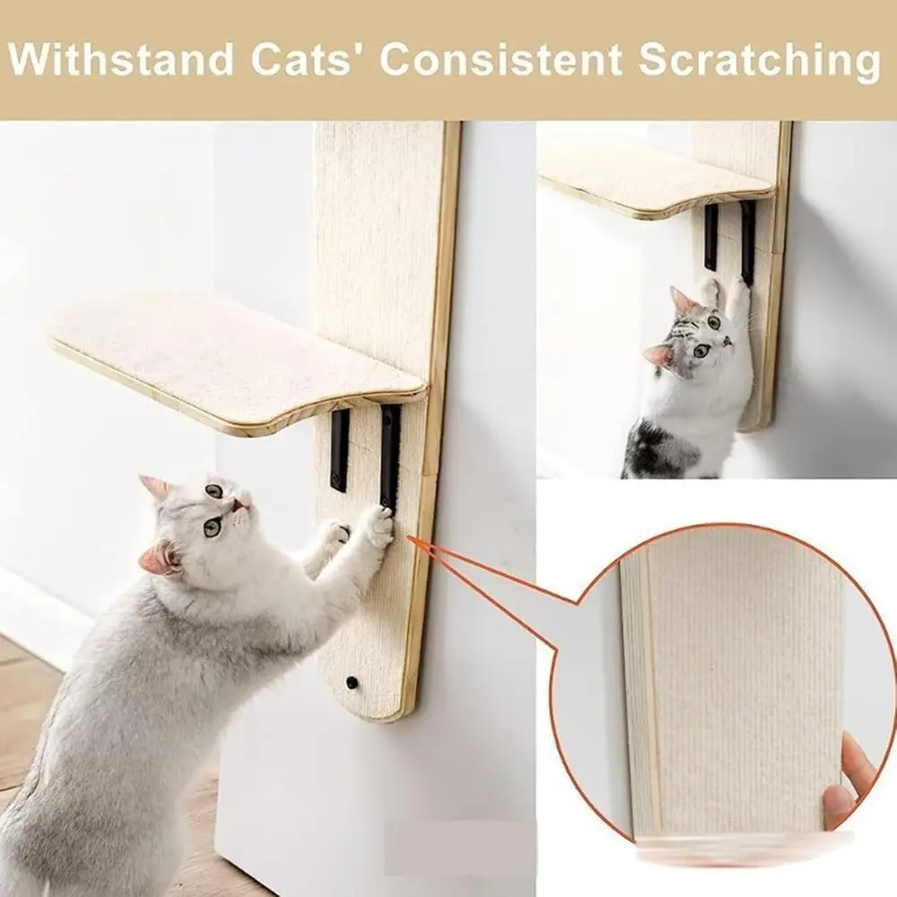 Настенная лестница для кошек со съемным ковриком, домашним кошачьим деревом и дверной подвесной полкой для скалолазания