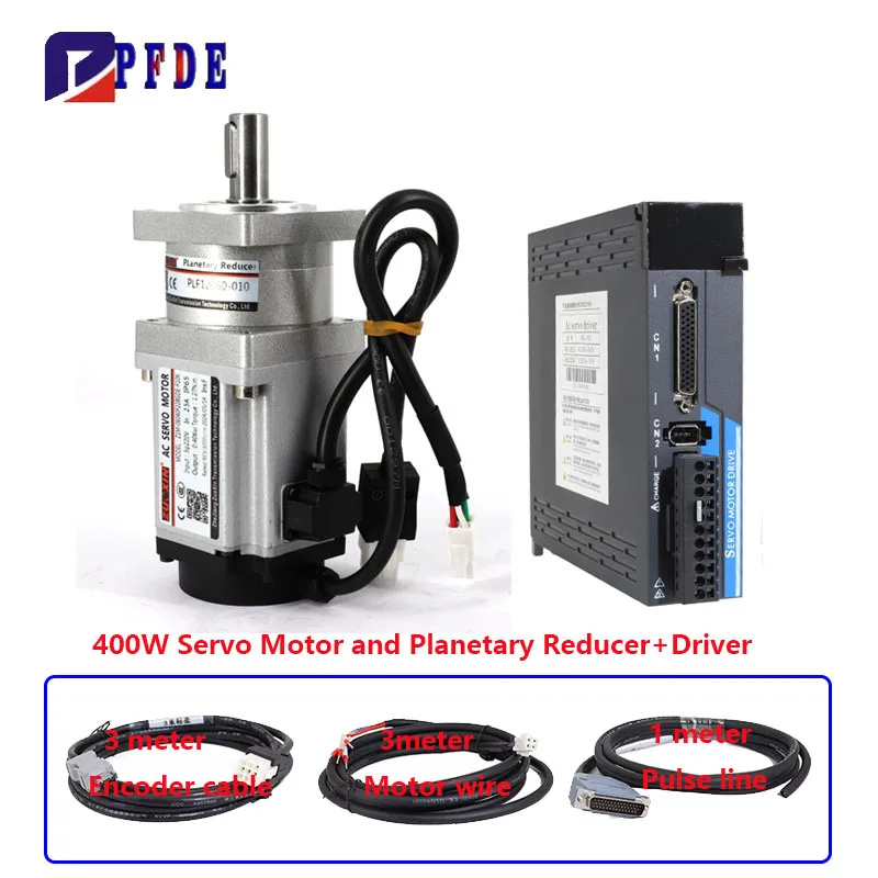 

60ST 400W 1.27N.m 220V AC Servo Motor with High Precision Planetary Reducer Gearbox and Driver Kit for Simulator Motion System
