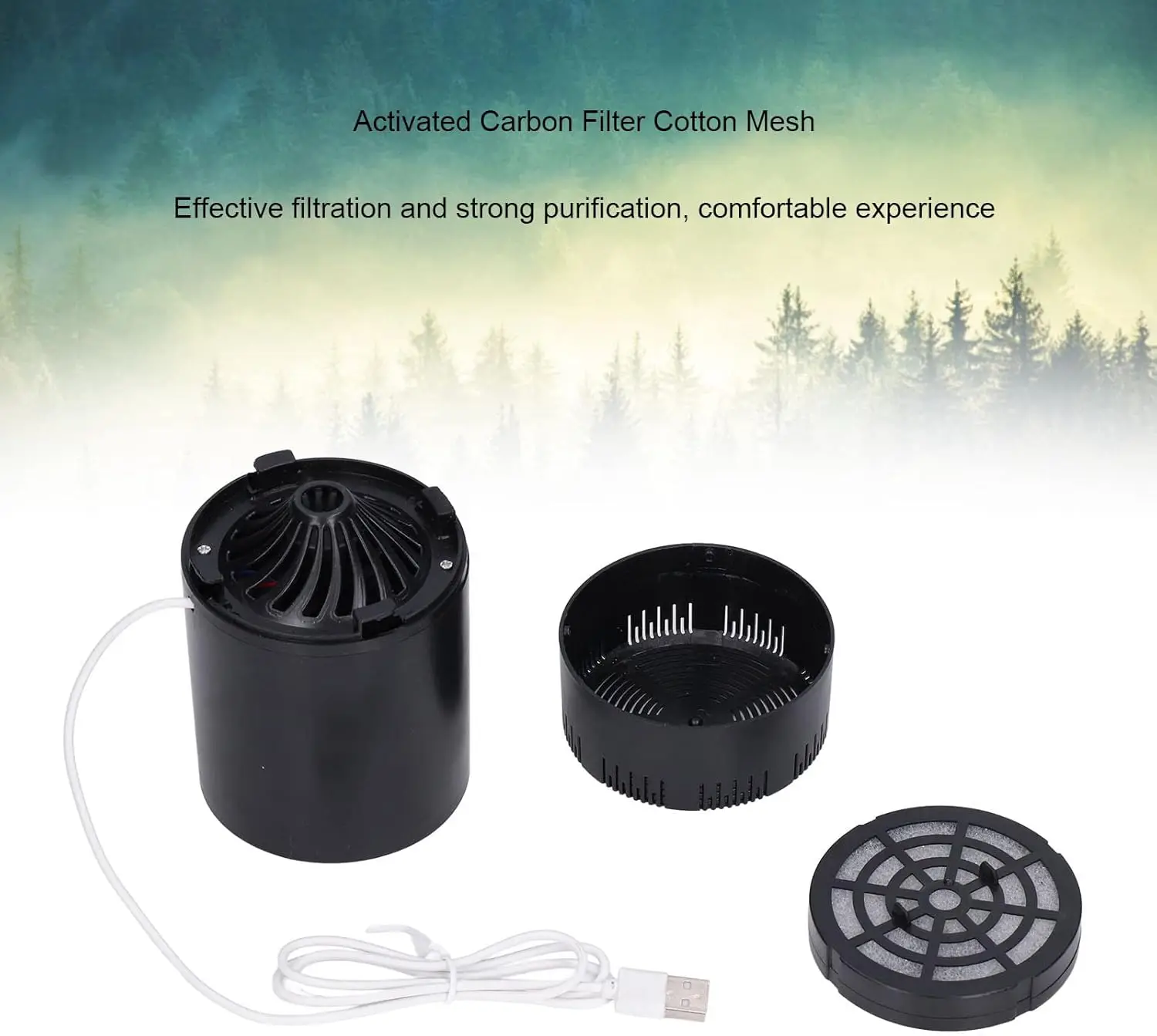 

Настольный очиститель воздуха, тихий мини-портативный очиститель воздуха для детей, черный