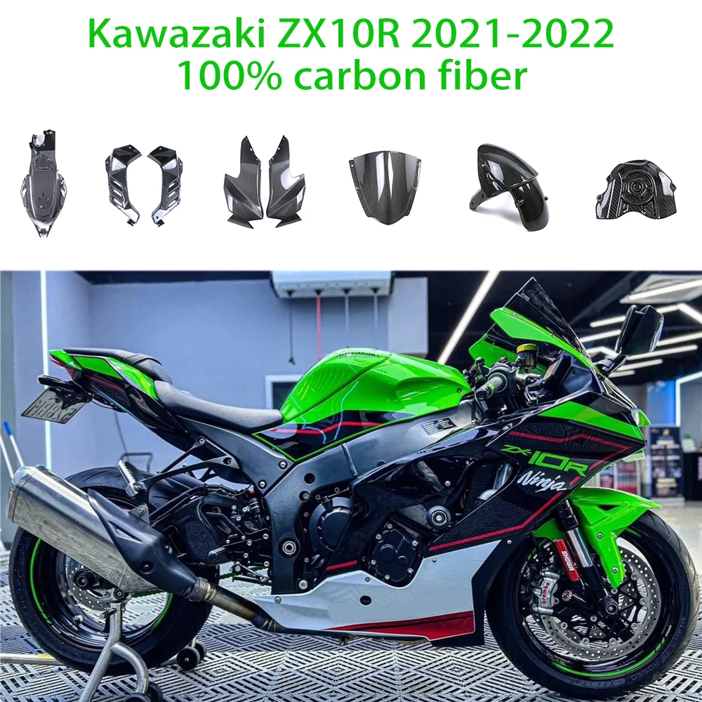 

For Kawasaki ZX10R 2021-2022 carbon fiber motorcycle accessories 100% dry carbon fiber accessories full fairing kit