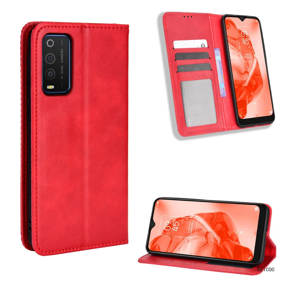 Magnetic Flip Cover Card Insert Leather Case for TCL 4X 20E 20Y 20R 20AX 205 3L Alcatel 1S Bremen 2021 5G Stand Holder Housing