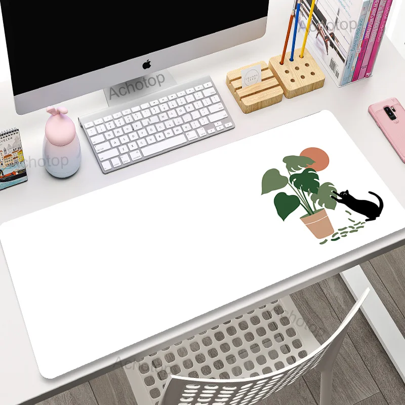 Large Mouse Pads Kawaii Plants Office Mausepads Gamer 400x900 Mousepad Green Art Table Mat Company Desk Pad Cute Cat Laptop Rugs