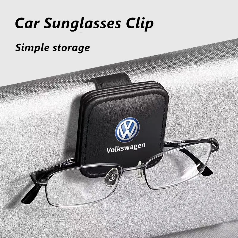 Car Sun Visor Glasses Storage Box Sunglasses Clip Card Ticket Holder For VW Volkswagen Golf Polo Passat Tiguan Touran Jetta