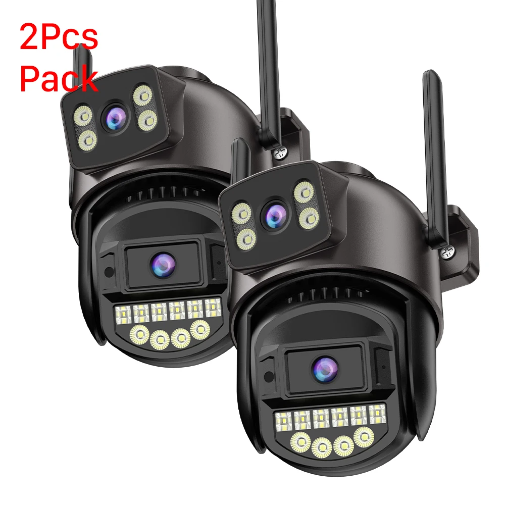 

2 упаковки уличной 5K 10MP HD Wi-Fi PTZ-камеры с двухмегапиксельным объективом и двойным экраном AI Автоматическое отслеживание IP CCTV Аудио-видео наблюдение