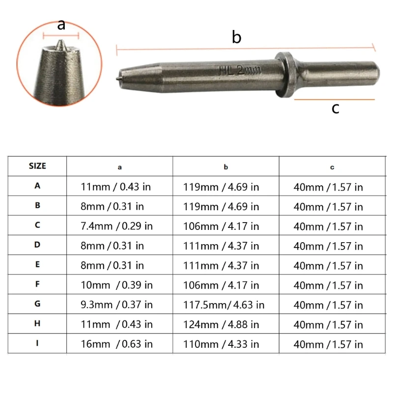 مواصفات متعددة أداة رأس تأثير برشام هوائي لبنادق برشام مختلفة