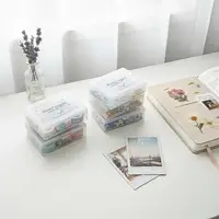 Wings Design Korean Photocard Storage Box Frosted Star Polka Dot Pattern Dustproof Desktop Organizer for Kpop Collectors 5
