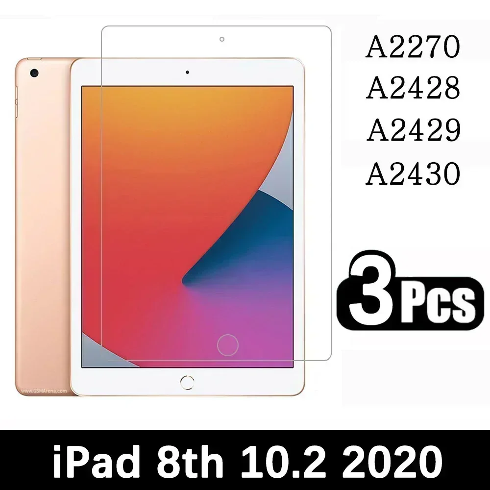 

(3 упаковки) закаленное стекло для Apple iPad 8 10,2, 8-го поколения 2020 A2270 A2428 A2429 A2430, защитная пленка для экрана планшета с полным покрытием