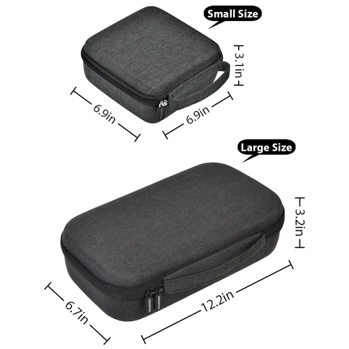 Imagen 2 del producto Estuche rígido para anteojos, caja portátil para gafas de viaje, organizador de almacenamiento de gran capacidad para gafas de sol, antiespaldaduras, negro