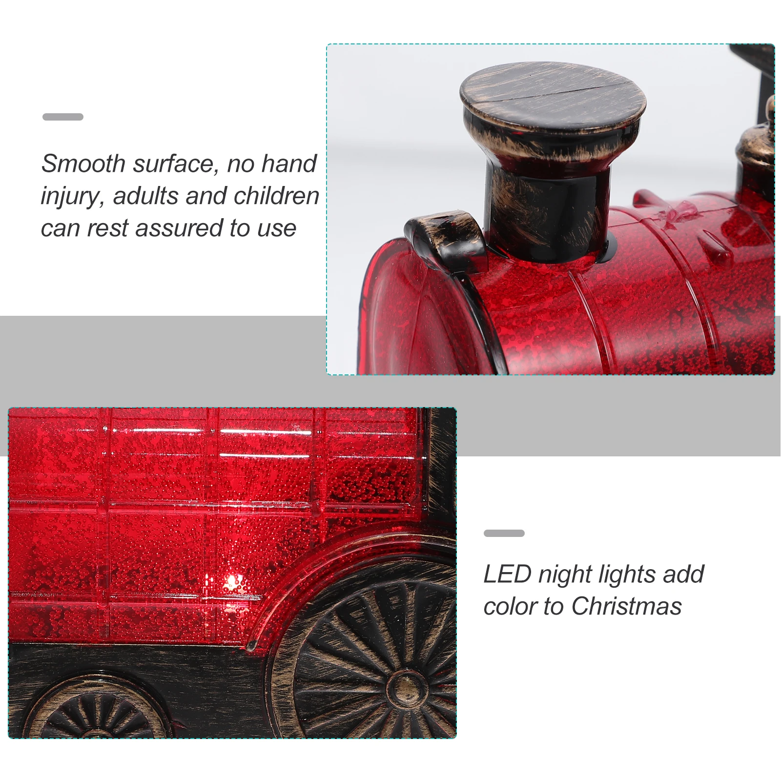 

Christmas Train Adornment LED Night Light Red Desktop Decor Home nament Kids Toy Xmas Party Accessories Material