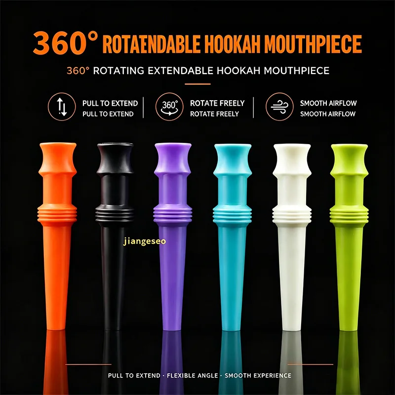 Hookah Mouthpiece Portable Hookah Mouthpiece 360-Degree Rotatable and Extendable Multicolor Reusable Hookah Accessory