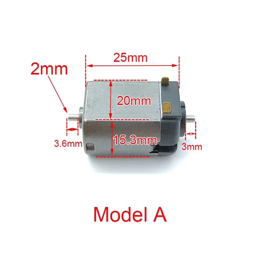 5 tiang mikro 130 Motor elektrik DC6V-24V Magnet kuat 12V 18V mesin kecepatan tinggi poros ganda 2mm skala HO Model mobil kereta api