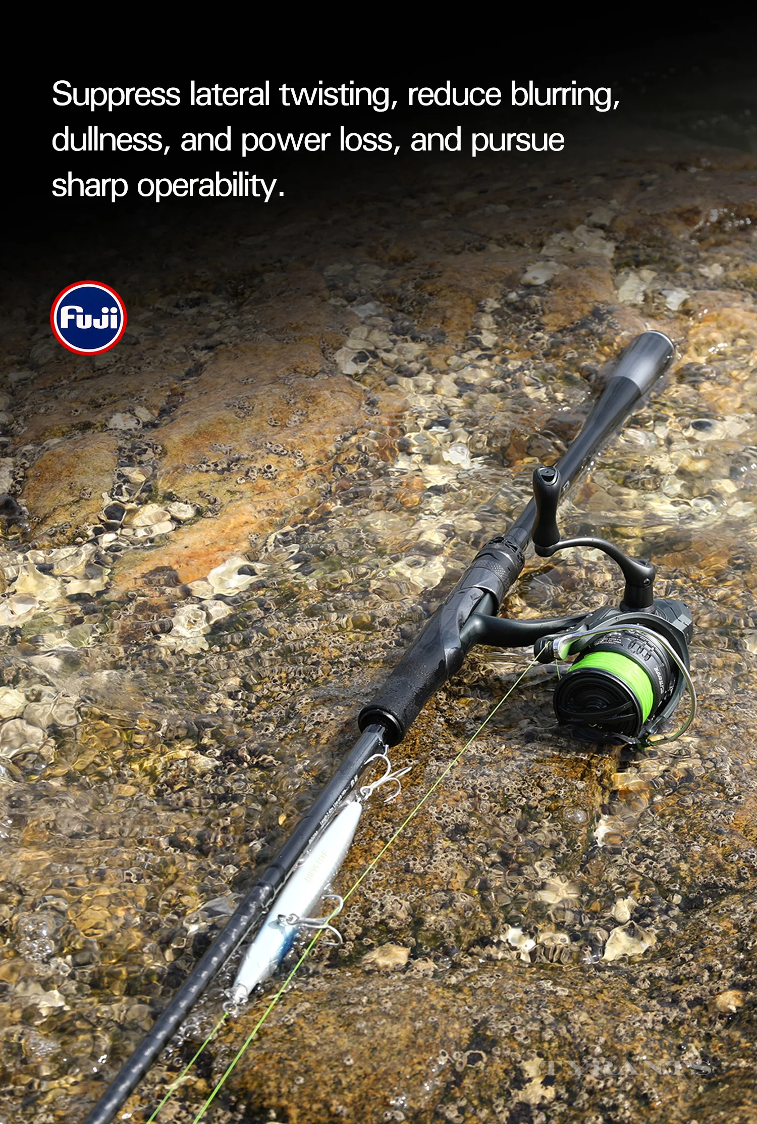 TSURINOYA Inshore Spinnrute TYRANTS S802M S902M S962M S962MH 2-teilige Carbon-Angelrute Hochfester Seebarsch Barracuda – Detail 15