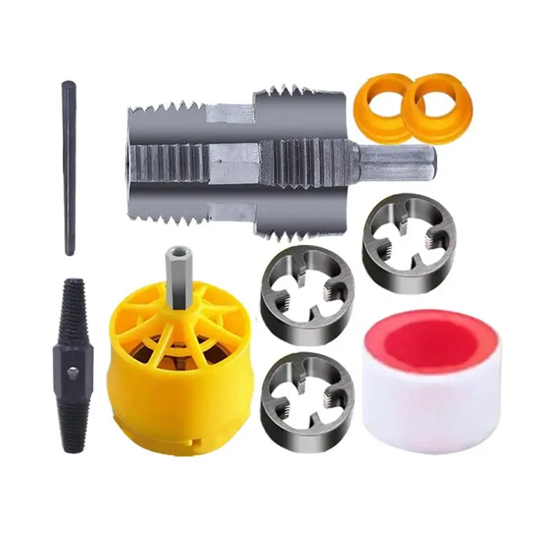 PVC Thread Maker Tool 1/2 Inch 3/4 Inch 1 Inch Pipe Threader Set  Pipe Threader Plumbing Tool Power Drill Water Pipe Threader