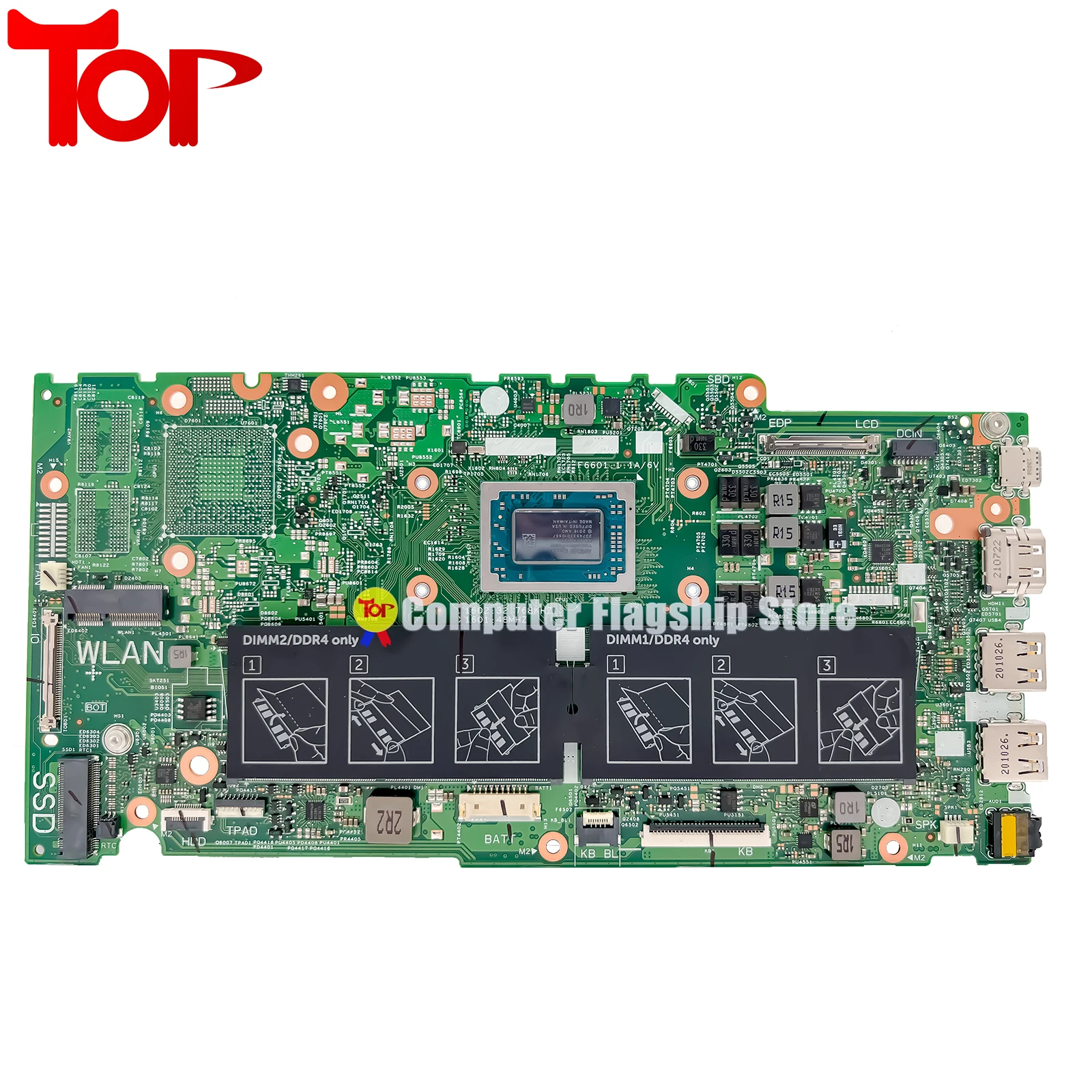 Imagem -02 - Placa-mãe para Laptop para Dell Inspiron 14 5485 15 5585 r3 R53500u R7-3500u Mainboard 0fnm6f 187962 Transporte Rápido