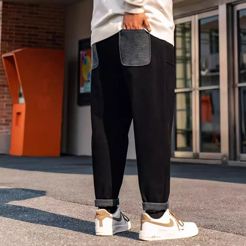 

Bla Casual Pants for Men Loose Fit plus Size 300 Pou New 2025 Sle ular Trendy Straight Leg Polyester Fiber Soft Com...