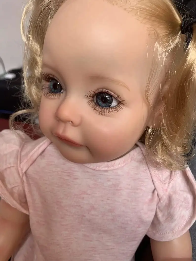 55cm sue-sue corpo inteiro de vinil bonito princesa reborn criança menina boneca realista múltiplas camadas pintura 3d pele mão enraizado cabelo