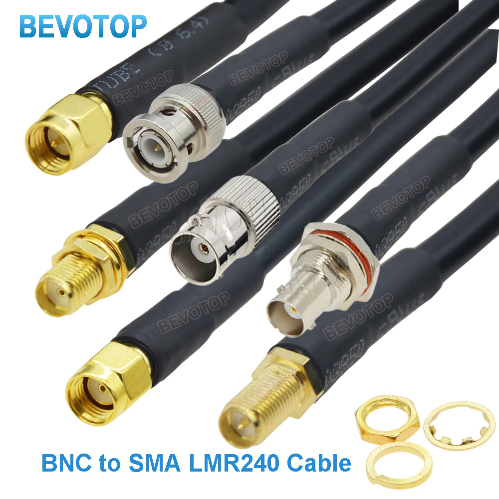 1PCS LMR240 Cable BNC Male/Female to SMA Male/Female Connector 50-4 LMR-240 RF Coaxial Pigtail Jumper Cable 50 ohm