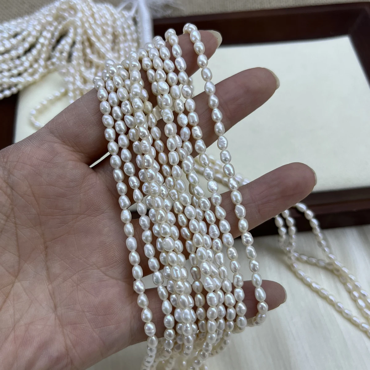 

Natural Freshwater Rice White Pearl AA 3-4mm Loose Beads for DIY Jewelry Making Create Unique Necklace Bracelet Accessories